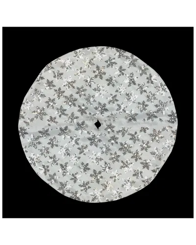 Northlight Discontinued  20in Decorative White & Silver Sequin Snowflake Pattern Mini Christmas Tree