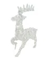 Northlight Discontinued  30in Lighted White Glittered Rattan Reindeer Outdoor Christmas Decoration