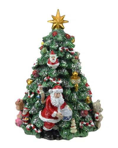 Northlight Discontinued  6.25in Musical Rotating Christmas Tree Music Box In Green