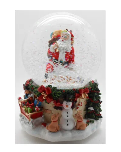 Northlight Discontinued  7in Musical Santa Claus Snow Blowing Christmas Snow Globe Decoration In Multi