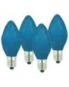 Northlight Discontinued  Pack Of 4 Opaque Blue C9 Christmas Replacement Bulbs