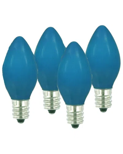 Northlight Discontinued  Pack Of 4 Opaque Blue C9 Christmas Replacement Bulbs