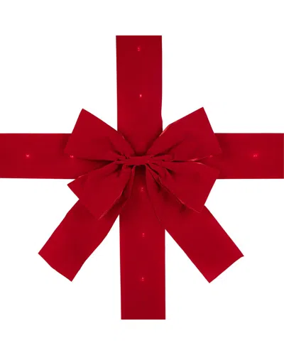 Northlight Dnu Unprofitable  14ft Pre-lit Battery Operated Red Velvet Christmas Bows