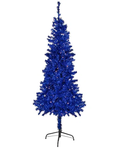 Northlight Dnu Unprofitable  6ft Pre-lit Blue Artificial Tinsel Christmas Tree