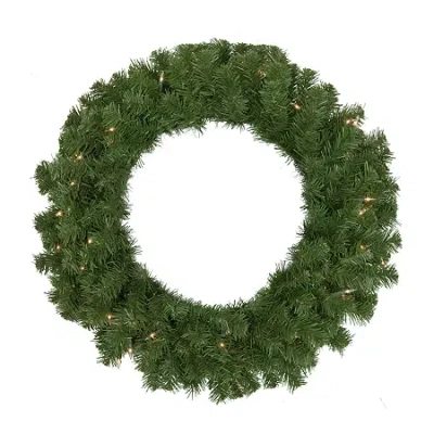 Northlight Dorchester Pine Artificial 24-inch Clear Lights Pre-lit Wreath In Green