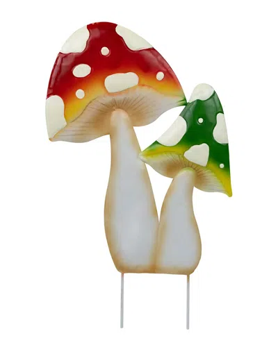 Northlight Double Mushrooms Outdoor Garden Stake In Red