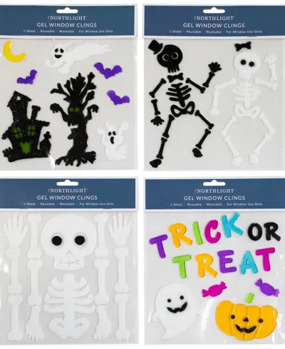 Northlight Double Sided Halloween Gel Window Clings, Set Of 4 In Multi