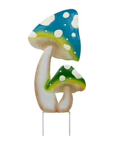 Northlight Double Spotted Mushrooms Outdoor Garden Stake In Blue