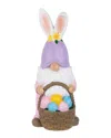 Northlight Easter Bunny Gnome With Egg Basket Figurine In Pink
