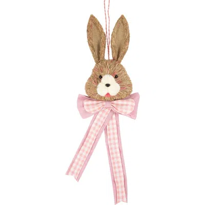 Northlight Easter Bunny With Bow Hanging Wall Decoration In Pink