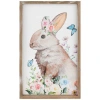 Northlight Easter Bunny With Flowers Framed Wall Sign In Multi
