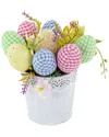 Northlight Easter Egg Spring Potted Floral Arrangement In Green