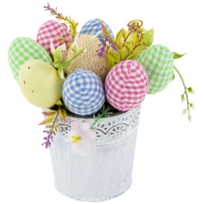 Northlight Easter Egg Spring Potted Floral Arrangement In Multi
