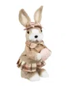 Northlight Easter Rabbit Figurine With Plaid Dress In Beige