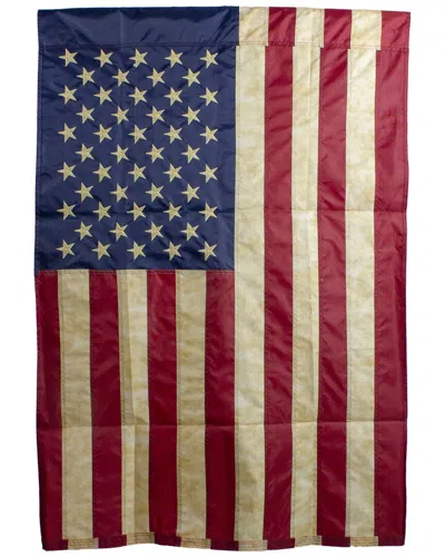 Northlight Embroidered Tea-stained Patriotic House Flag In Multi
