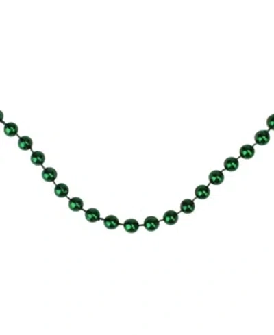 Northlight Emerald Shiny Metallic Faceted Beaded Christmas Garland In Green