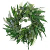 Northlight Eucalyptus And Fern Mixed Foliage Artificial Spring Wreath In Green