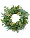 Northlight Eucalyptus & Olive Leaf Twig Spring Wreath In Green