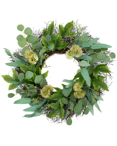 Northlight Eucalyptus & Olive Leaf Twig Spring Wreath In Green
