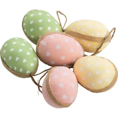 Northlight Fabric Pastel Easter Egg Ornament Decorations In Green