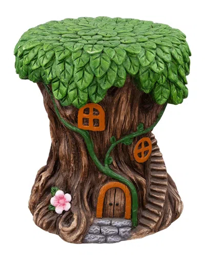 NORTHLIGHT NORTHLIGHT FAIRY TREE STUMP OUTDOOR GARDEN PLANT STAND