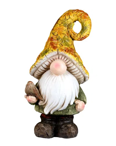 Northlight Fall Harvest Gnome In Maple Leaf Mushroom Hat Outdoor Garden Statue In Multi
