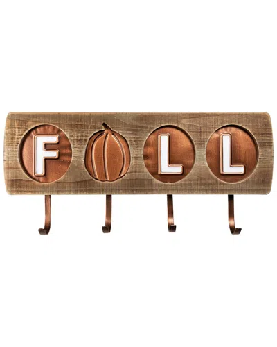 Northlight Fall Pumpkin Keyholder Harvest Wooden Wall Sign In Brown