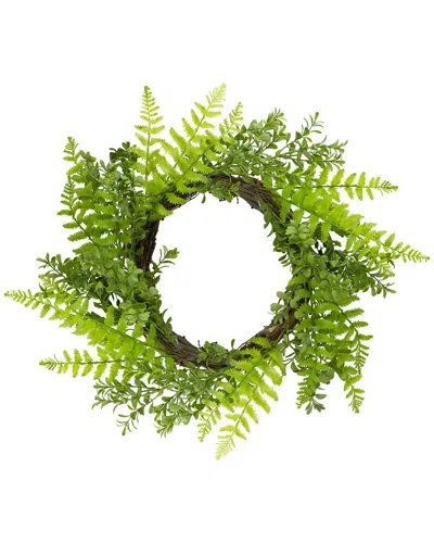Northlight Fern Leaf Springtime Wreath In Green