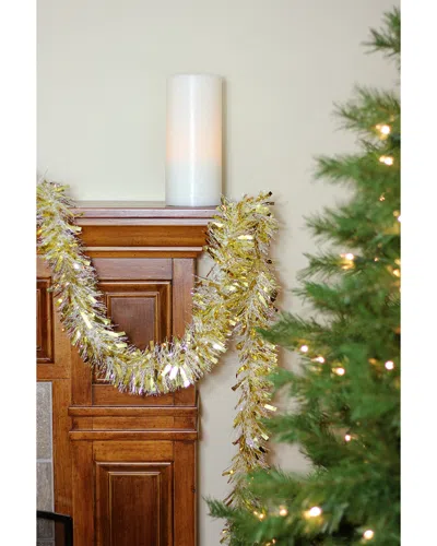 NORTHLIGHT NORTHLIGHT FESTIVE GOLD & WHITE THICK CUT CHRISTMAS TINSEL GARLAND