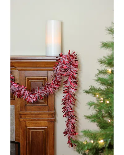 Northlight Festive Red & White Thick Cut Christmas Tinsel Garland In Pink
