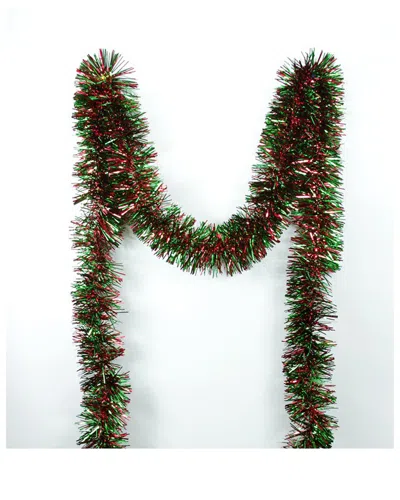 Northlight Festive Shiny Red & Green Christmas Tinsel Garland In Multi
