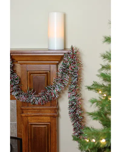 Northlight Festive Shiny Red Green & White Christmas Tinsel Garland In Multi