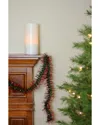 Northlight Festive Shiny Red With Green Spiral Center Christmas Tinsel Garland