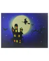 Northlight Fiber Optic & Led Lighted Witch In The Moon Halloween Wall Decor In Blue
