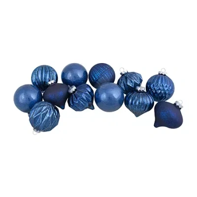 Northlight Finial And Glass Ball 12-pc. Christmas Ornament In Blue