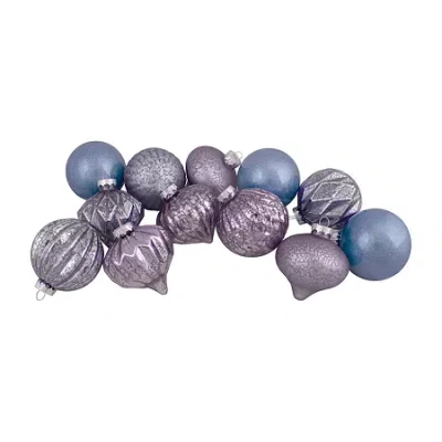 Northlight Finial And Glass Ball 12-pc. Christmas Ornament In Purple