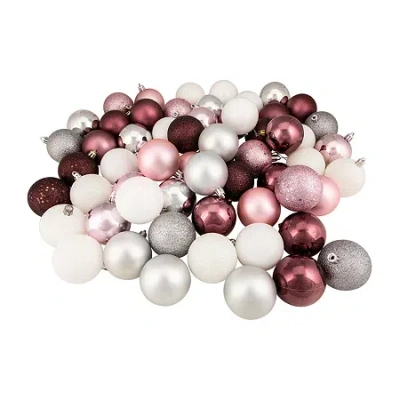 Northlight Finish Ball 60-pc. Christmas Ornament In Pink