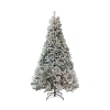 Northlight Flocked Medium 6 1/2 Foot Pre-lit Pine Christmas Tree In White