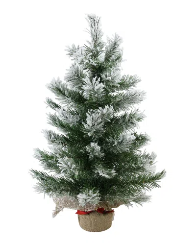 NORTHLIGHT NORTHLIGHT FLOCKED PINE ARTIFICIAL CHRISTMAS TREE IN BURLAP BASE