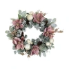 Northlight Floral And Ball Pine Wreath In Multi