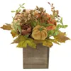Northlight 10in X 8in Wooden Box Fall Thanksgiving Tabletop Decor In Multi