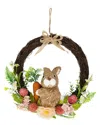Northlight Floral Grapevine Spring Easter Wreath With Rabbit In Pink