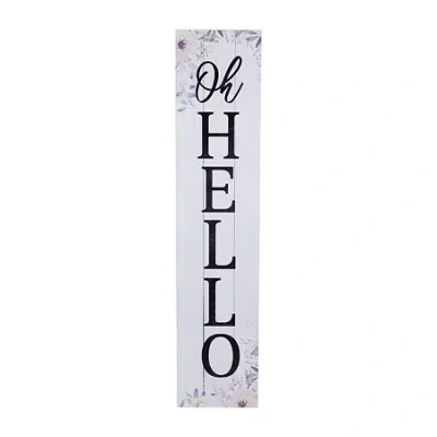 Northlight Floral Oh Hello Porch Sign In White