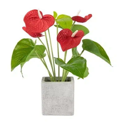 Northlight Floral Plant In A Square Pot Artificial Plant In Red