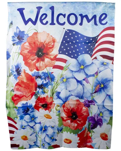 Northlight Floral Welcome Patriotic Outdoor House Flag In Multi