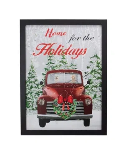 Northlight Frame Vintage-like Truck Led Lighting Christmas Wall Canvas In Black