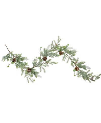 Northlight Frosted Pine And Pine Cone Christmas Garland In Green