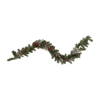 Northlight Frosted Pre-lit Christmas Indoor Garland In Green