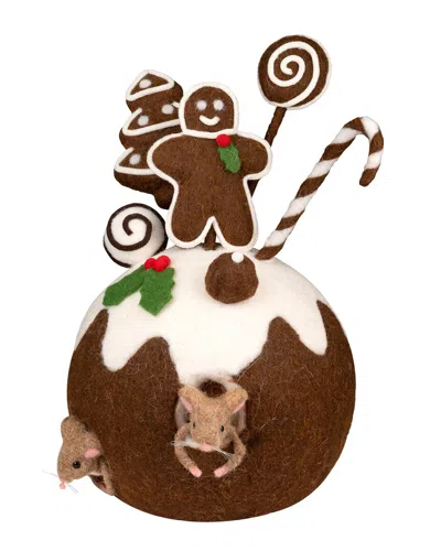 Northlight Gingerbread Cake & Mice Christmas Decoration In Brown