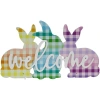 Northlight Gingham Bunnies Welcome Easter Wall Sign In Multi